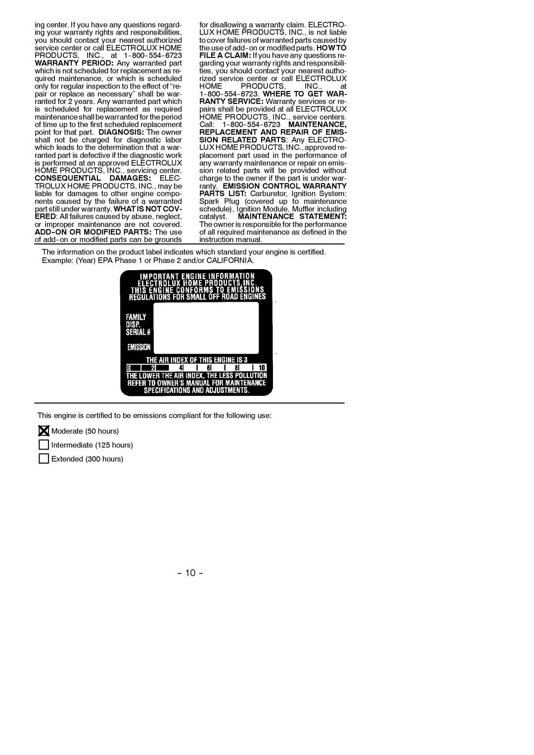 Poulan GHT 225, GHT 195 instruction manual Consequential Damages Elec 