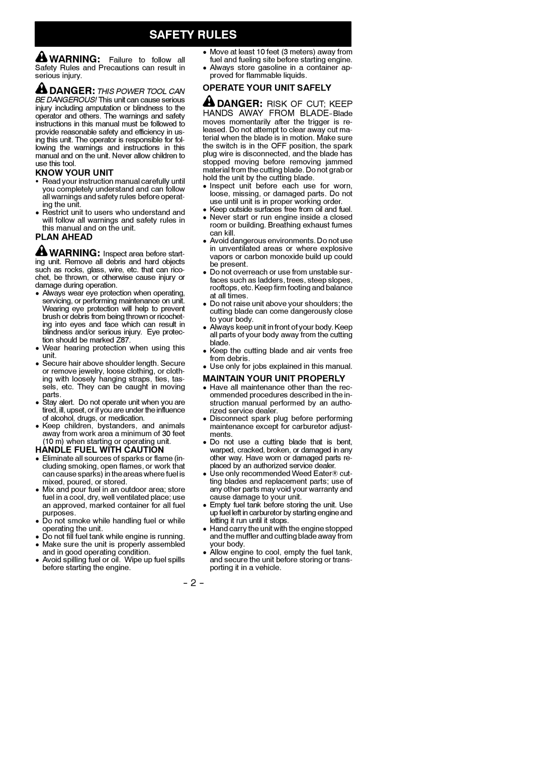 Poulan GHT 225, GHT 195 instruction manual Safety Rules 