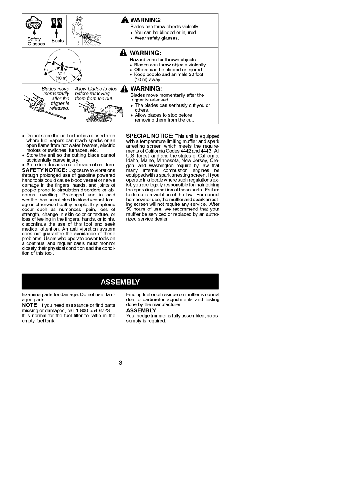 Poulan GHT 195, GHT 225 instruction manual Assembly 