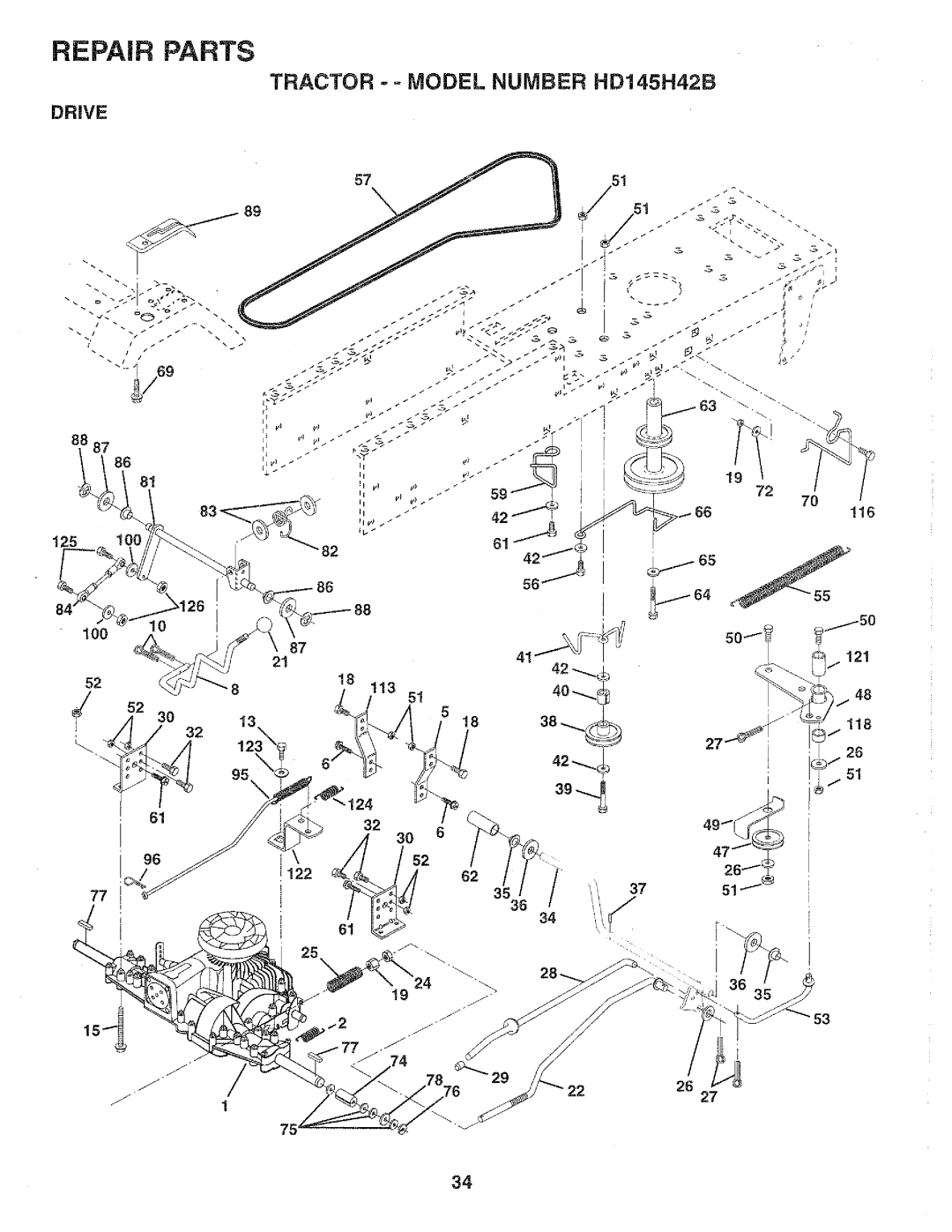 Poulan HD145H42B, 159699 manual 