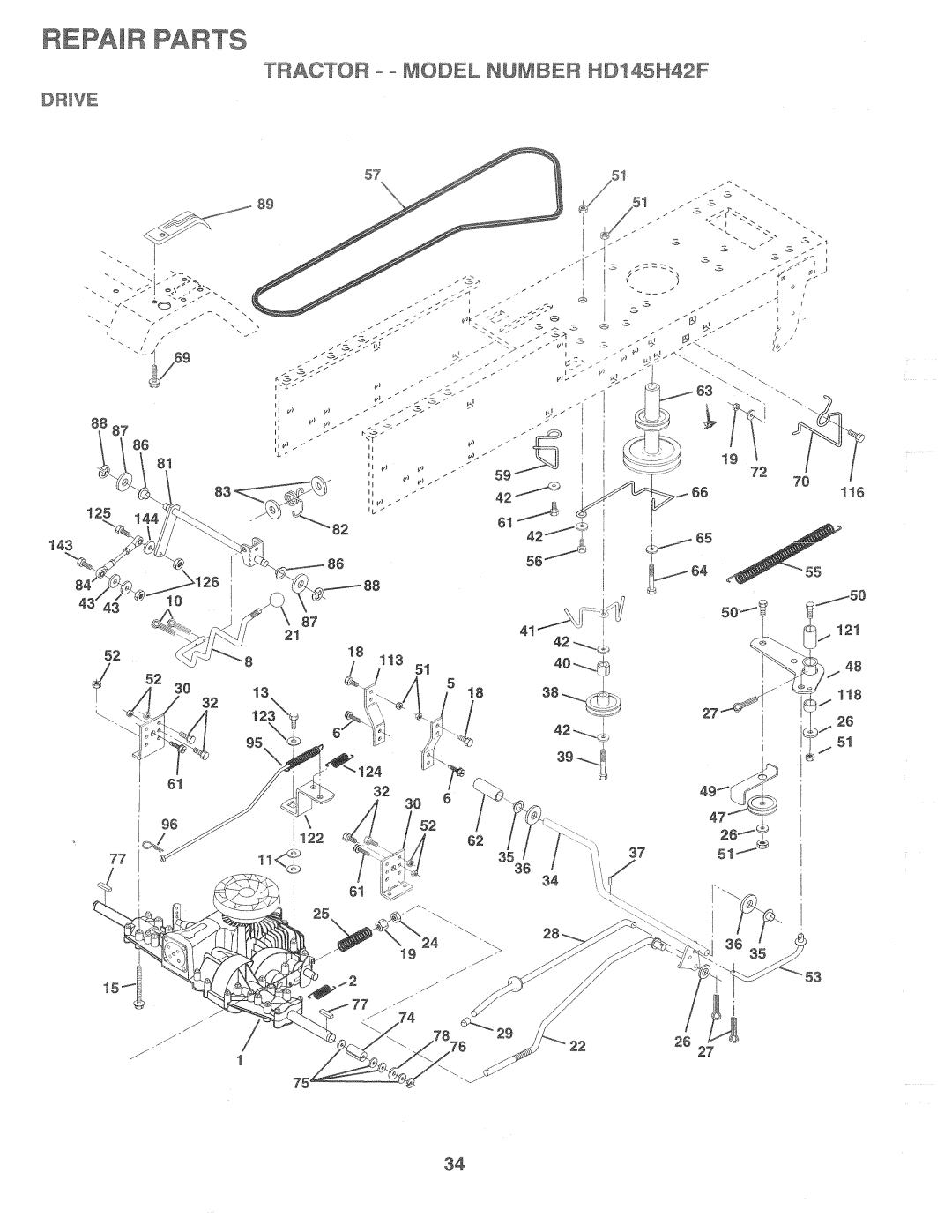 Poulan HD145H42F, 161491 manual 