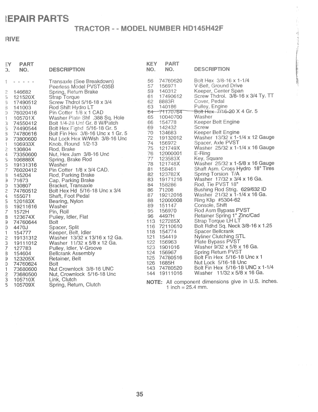 Poulan 161491, HD145H42F manual 