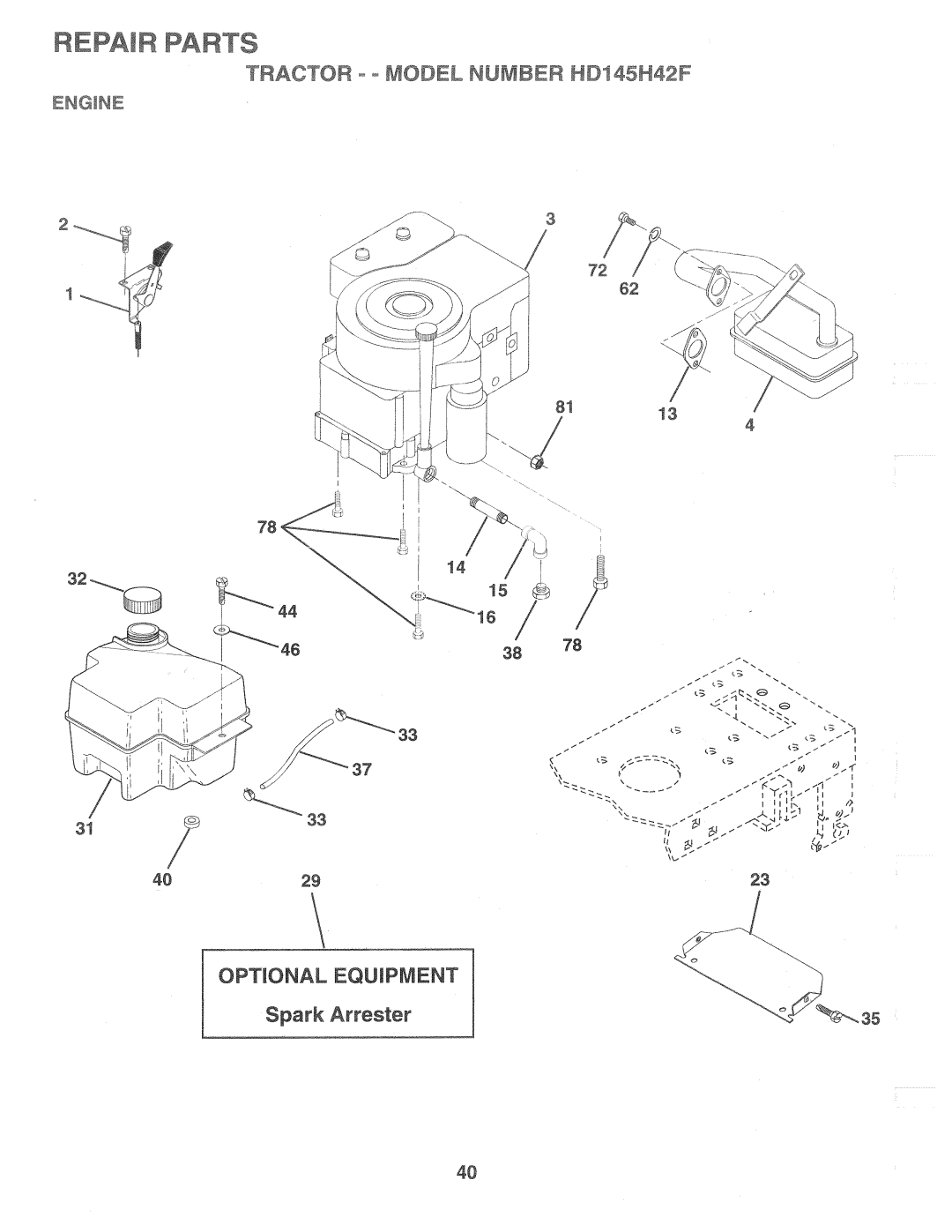 Poulan HD145H42F, 161491 manual 