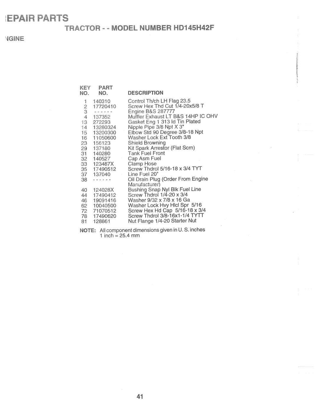 Poulan 161491, HD145H42F manual 