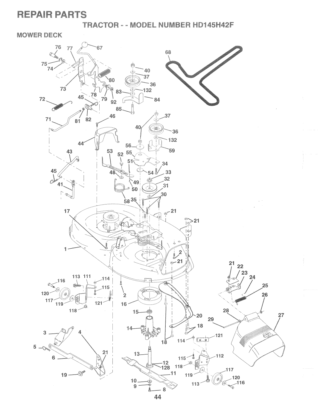 Poulan HD145H42F, 161491 manual 