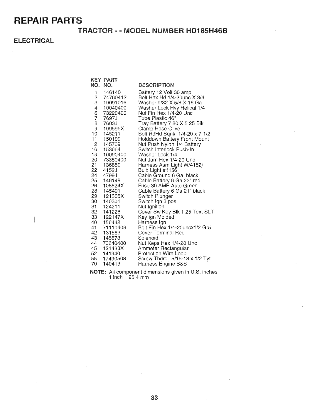 Poulan 159759, HD185H46B manual 