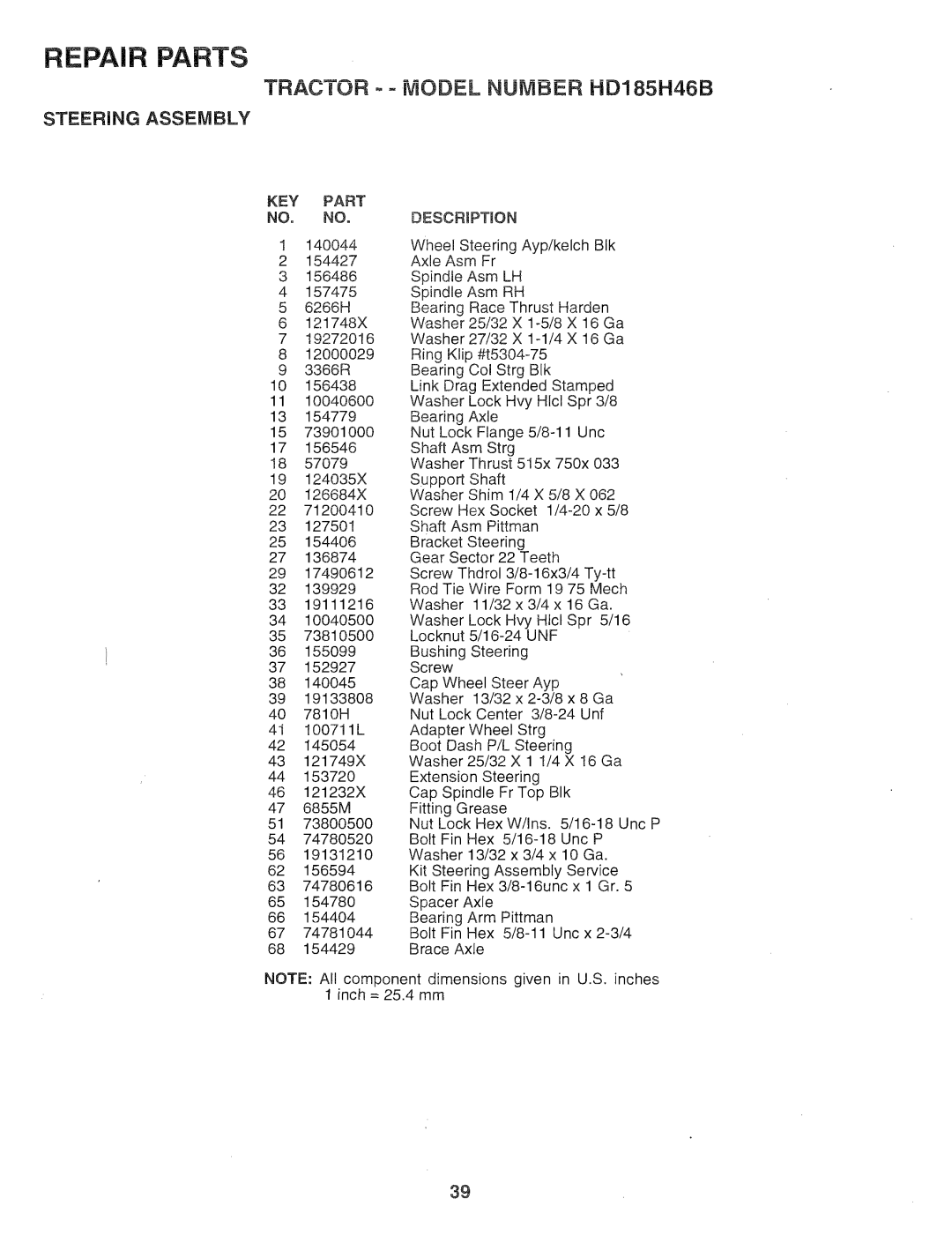 Poulan 159759, HD185H46B manual 