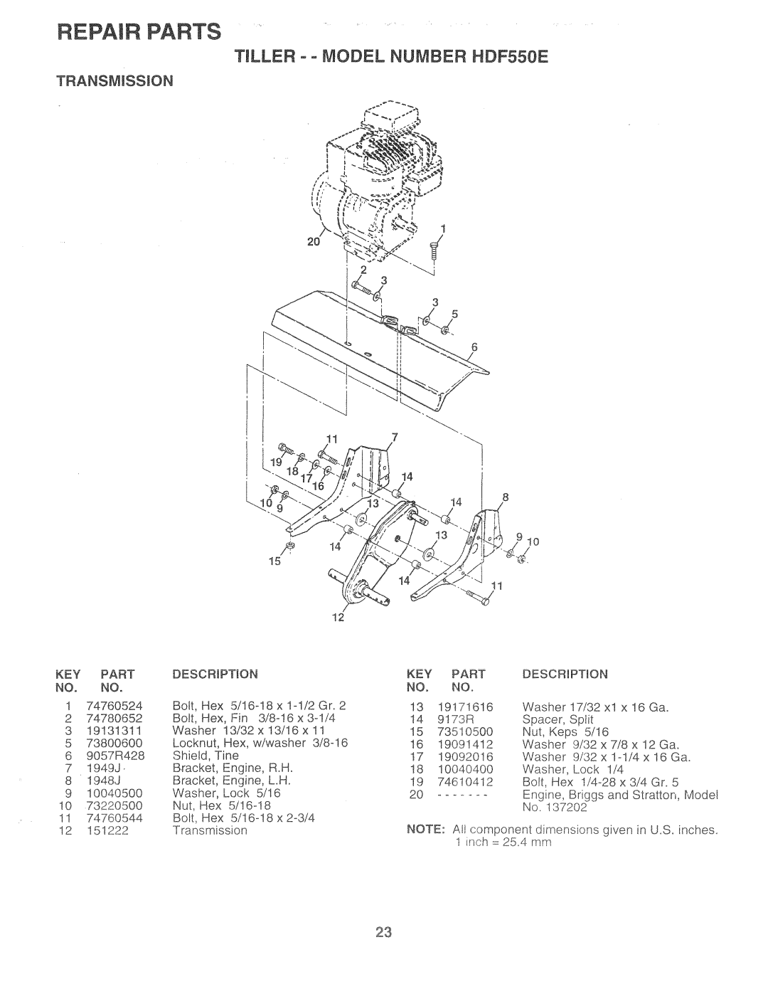 Poulan 161673, HDF550E manual 