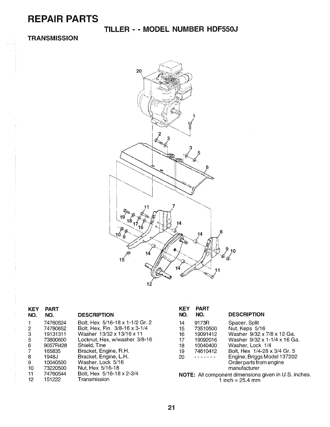 Poulan 172498, HDF550J manual 