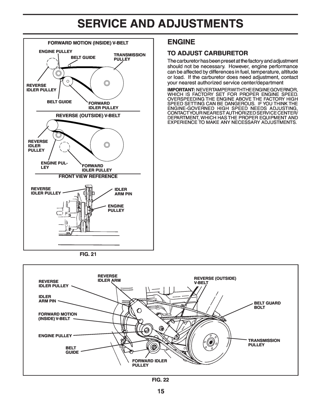 Poulan HDF550L owner manual To Adjust Carburetor, Service And Adjustments, Engine 