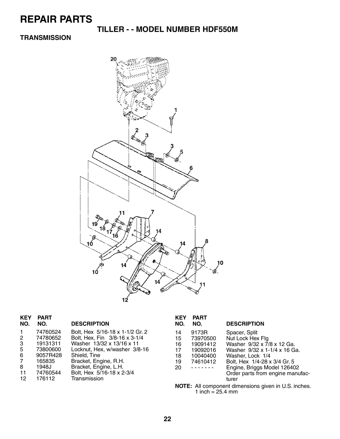 Poulan HDF550M owner manual Transmission, 9173R Spacer, Split 