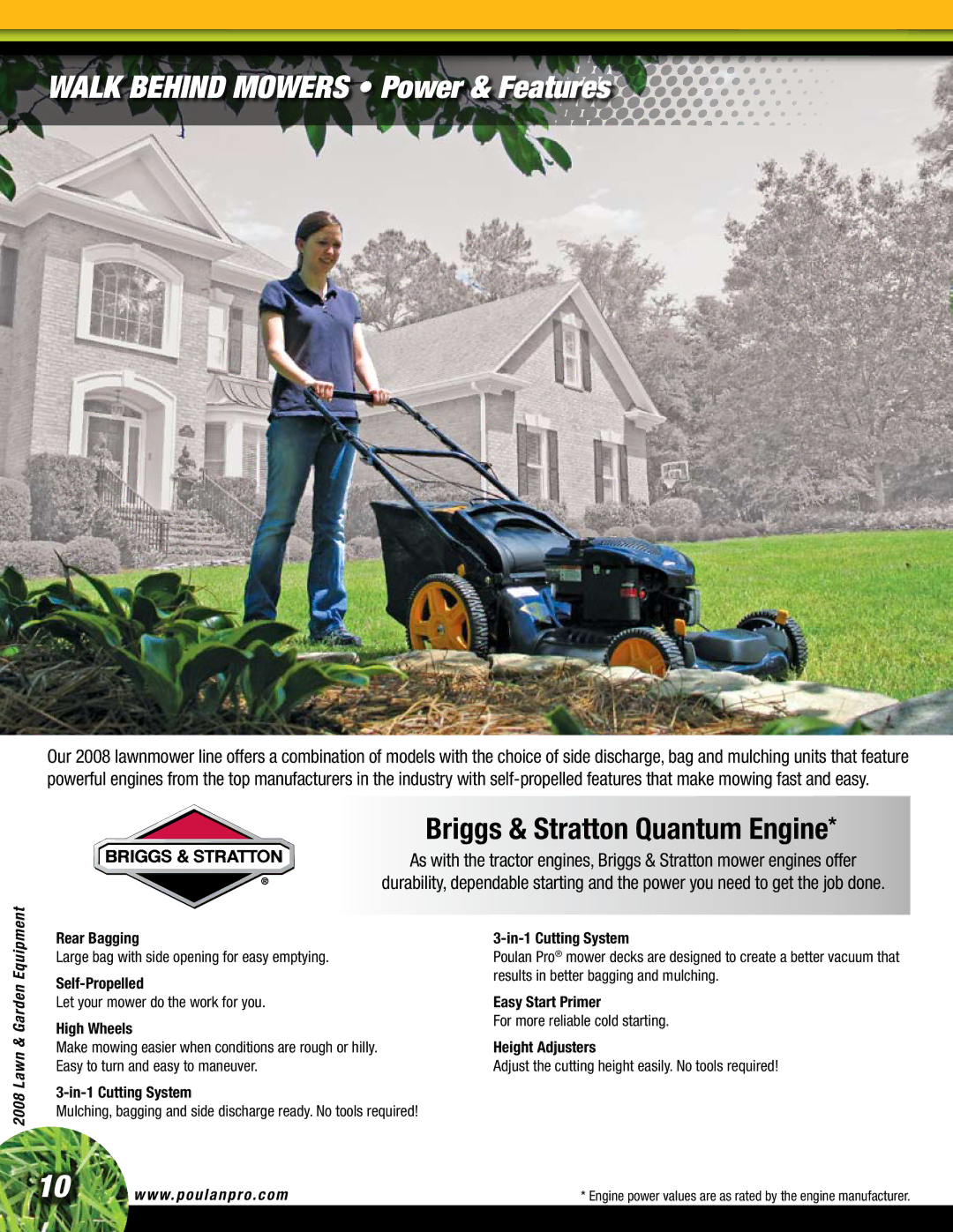 Poulan Lawn & Garden Tractor manual Large bag with side opening for easy emptying, Let your mower do the work for you 