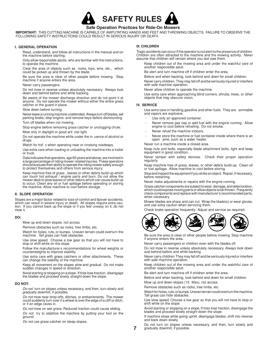 Poulan LTGTB48A owner manual Safety Rules 