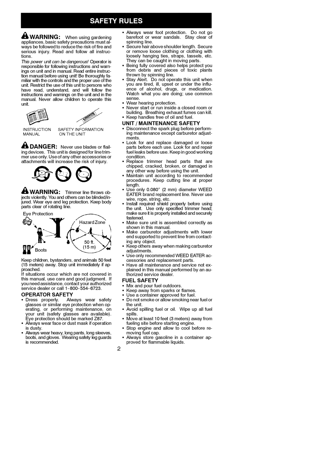 Poulan MX557 instruction manual Safety Rules, Operator Safety, Unit / Maintenance Safety, Fuel Safety 