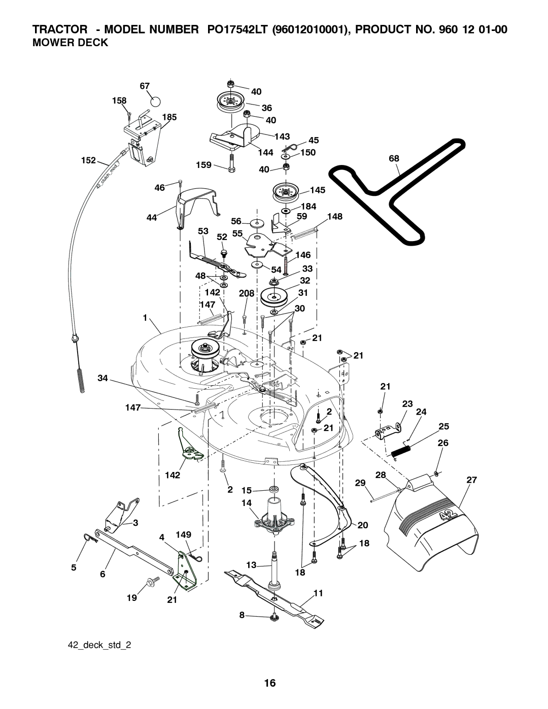 Poulan P017542LT manual Mower Deck 