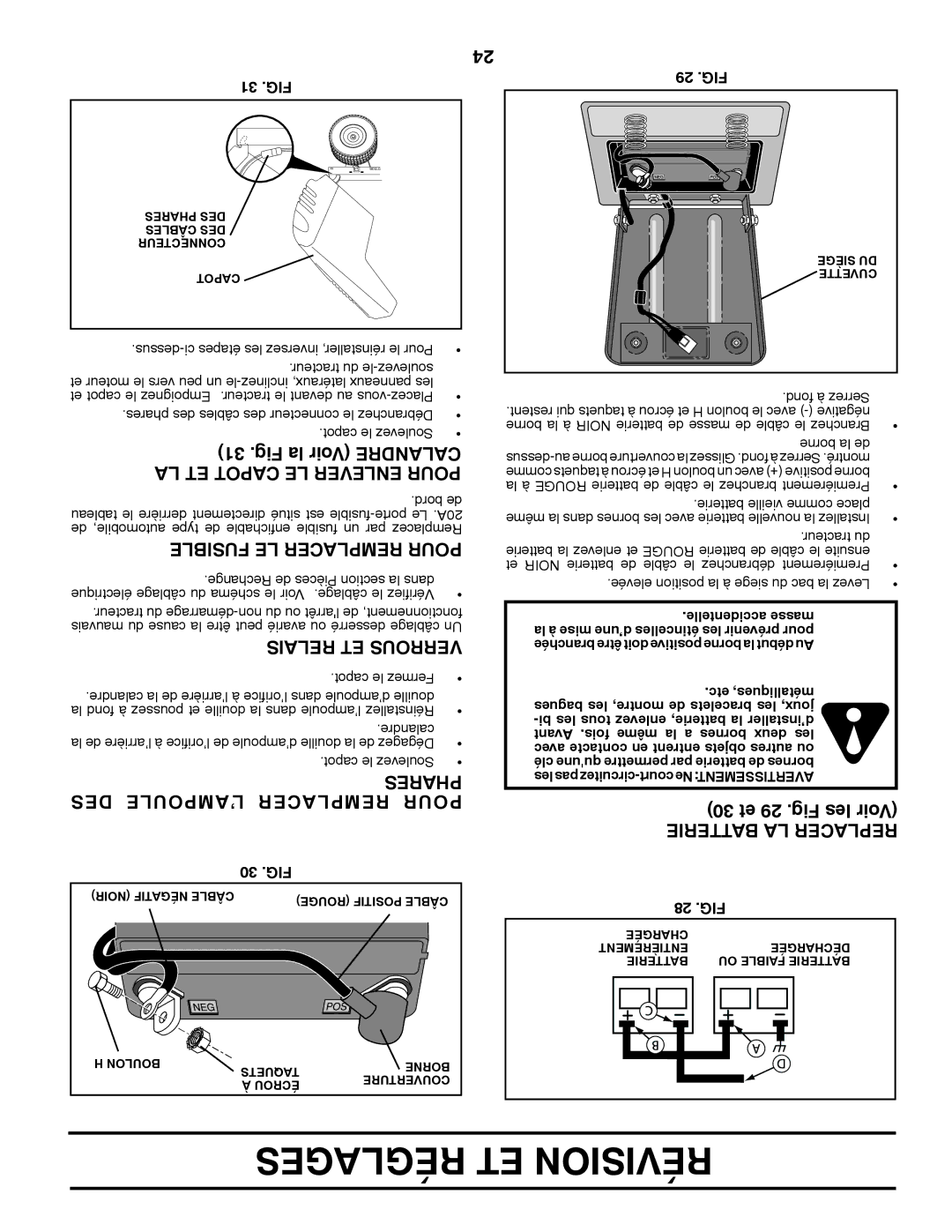 Poulan PB195H42LT manual Réglages ET Révision 