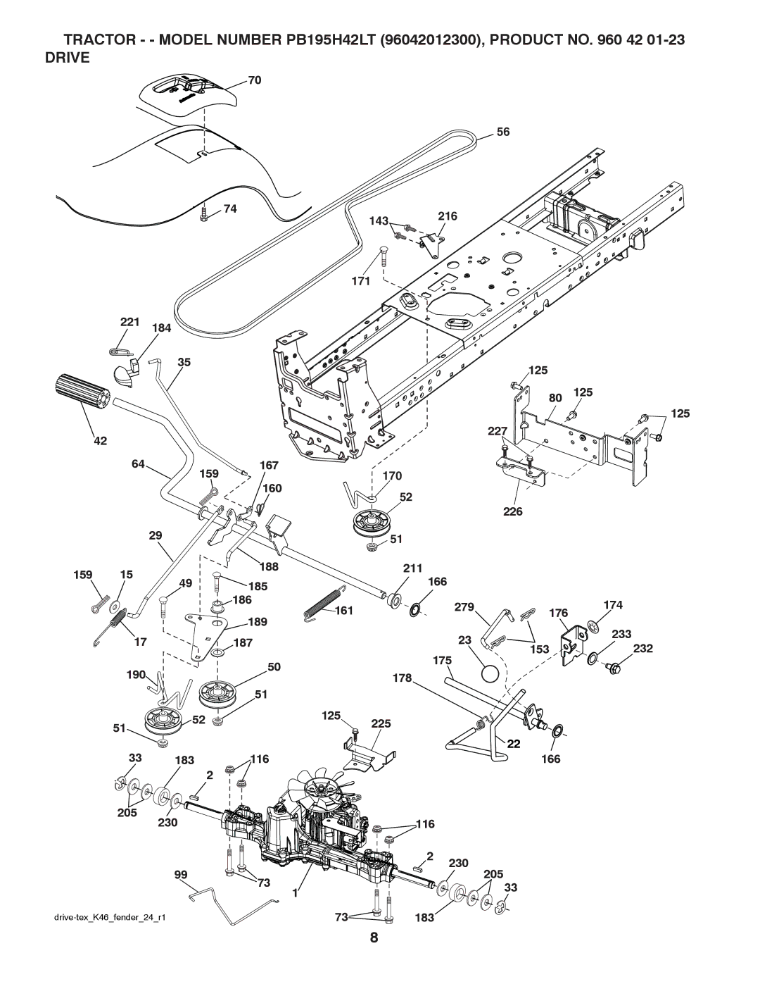 Poulan PB195H42LT manual Drive 