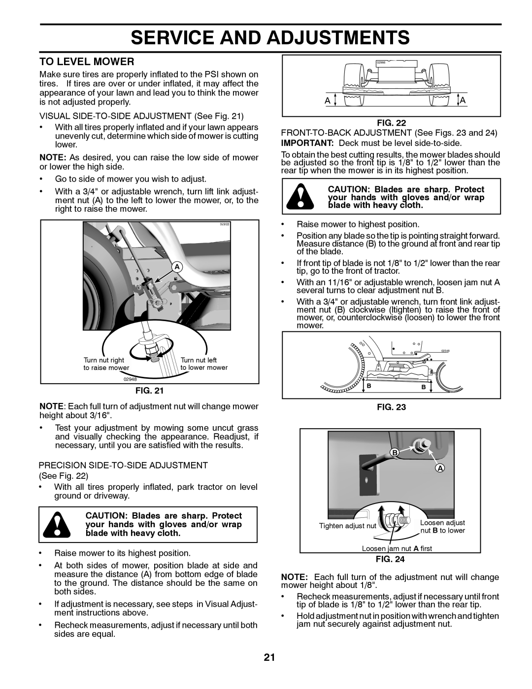 Poulan PB195H42LTX manual To Level Mower 