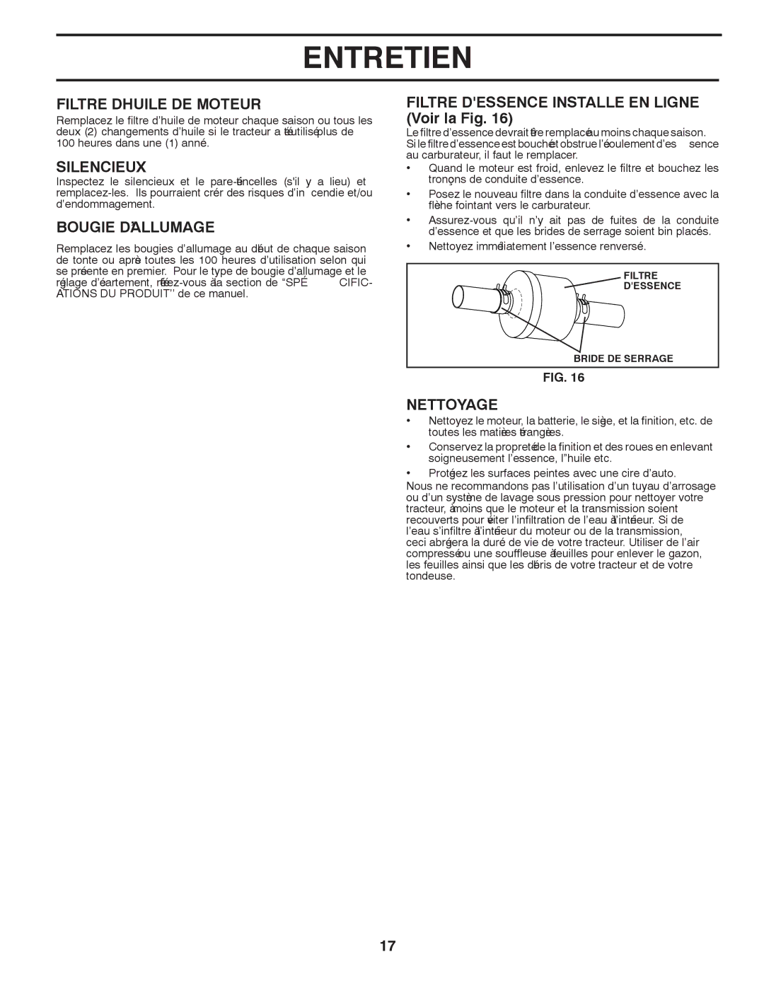 Poulan PB195H46YT manual Entretien, Fig la Voir, ’ALLUMAGE Bougie, Moteur DE D’HUILE Filtre 