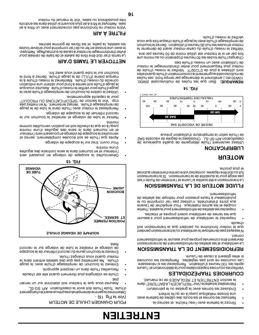 Poulan PB22H46YT manual Moteur 