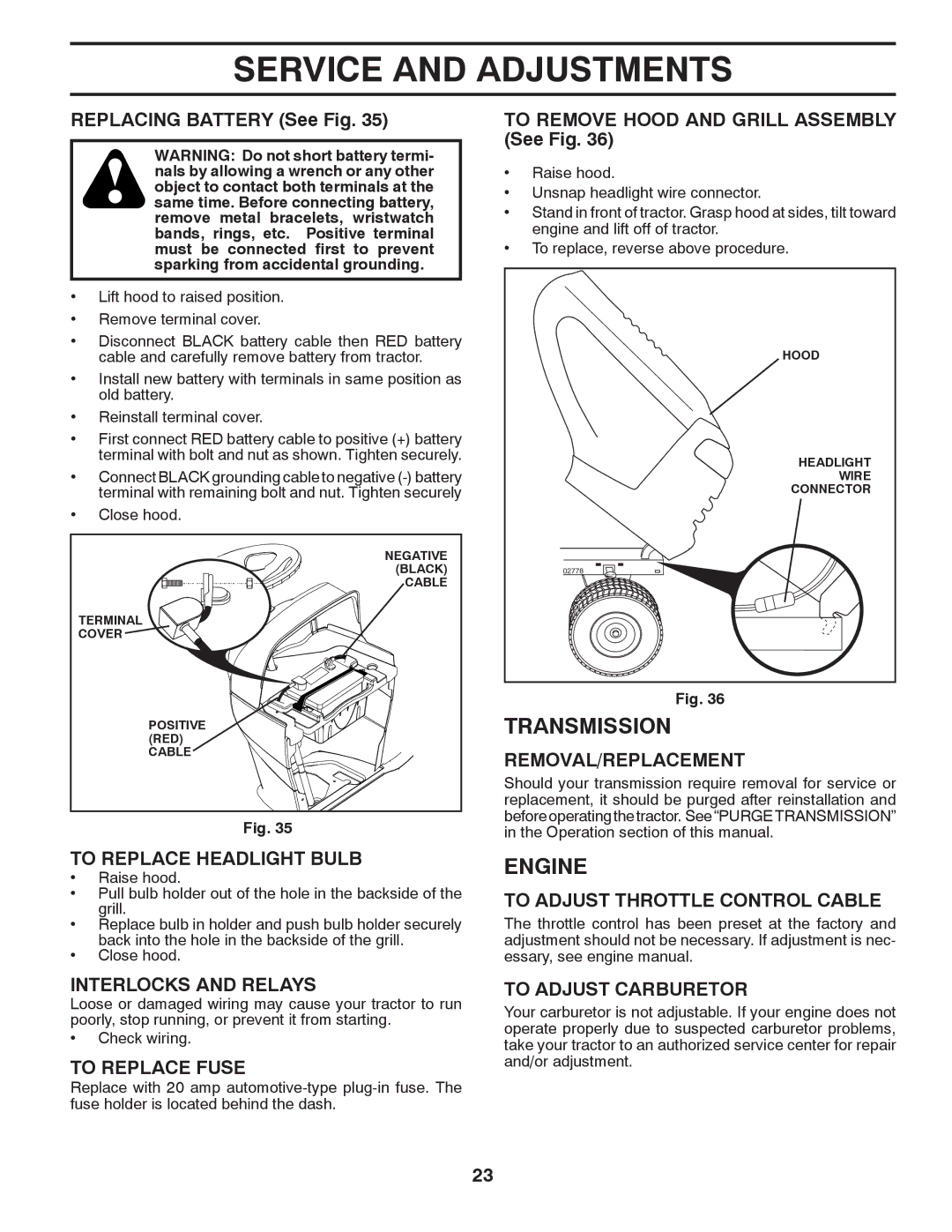 Poulan PB22H46YT warranty Transmission 