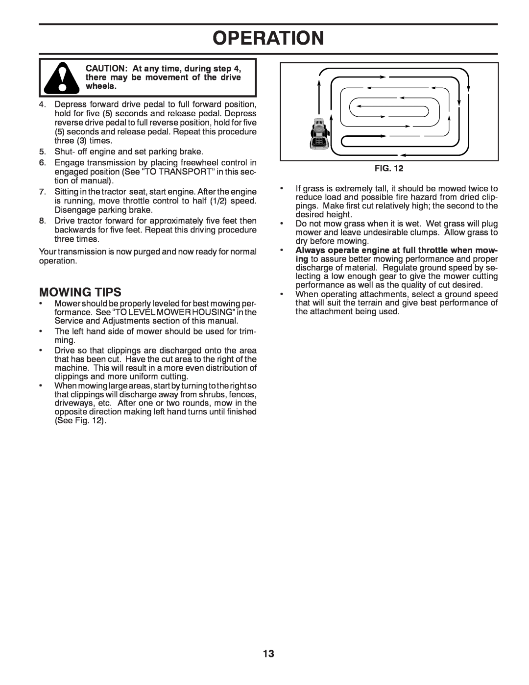 Poulan PB22H46YT manual Mowing Tips, Operation 