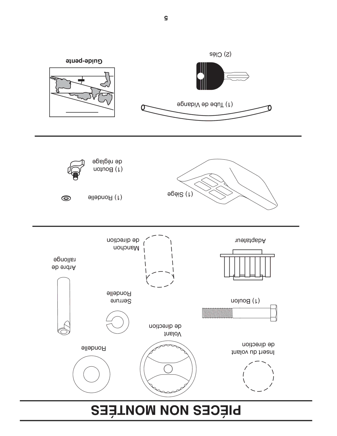 Poulan PBA19542LT manual Montées NON Piéces, Pente-Guide 