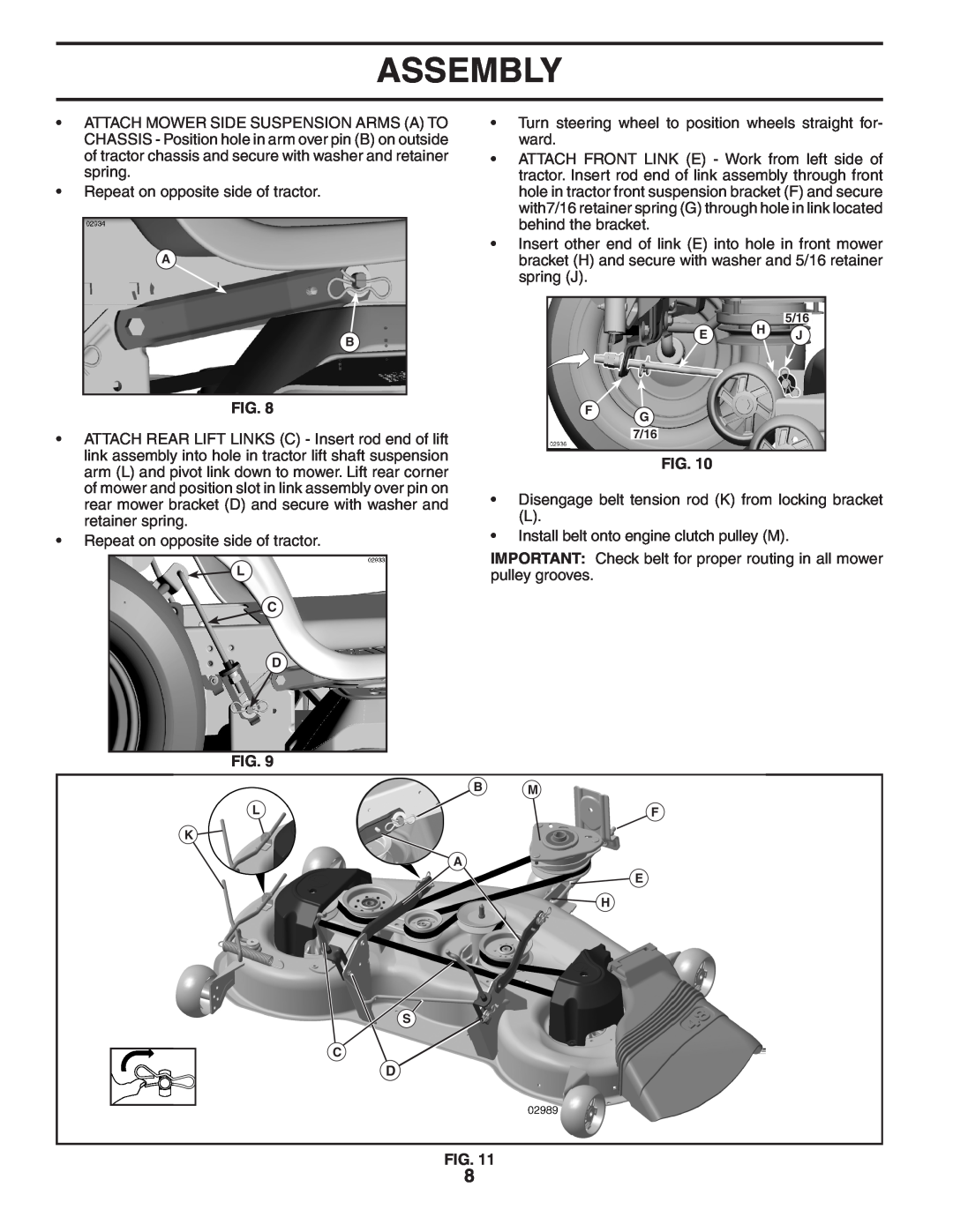Poulan PBGT22H48 manual Assembly, L C D, 5/16 E H J F G 7/16, B M Lf K A E H S C 