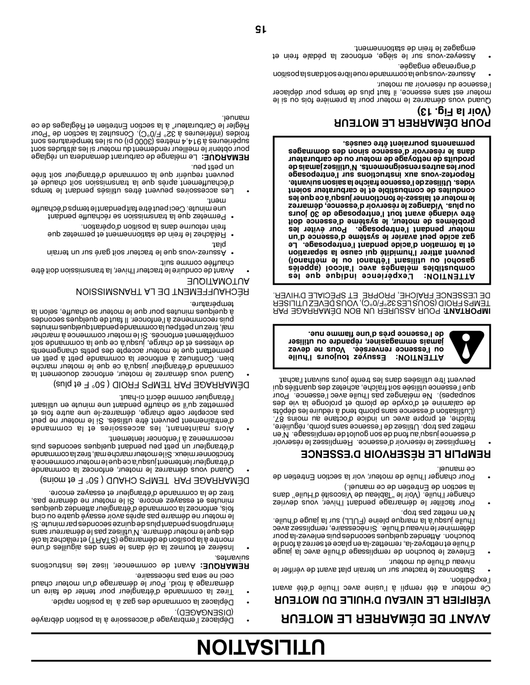 Poulan PBGT26H54 Moteur LE Démarrer Pour, ’ESSENCE Réservoir LE Remplir, Moteur DU D’HUILE Niveau LE Vérifier, Quetimaauto 