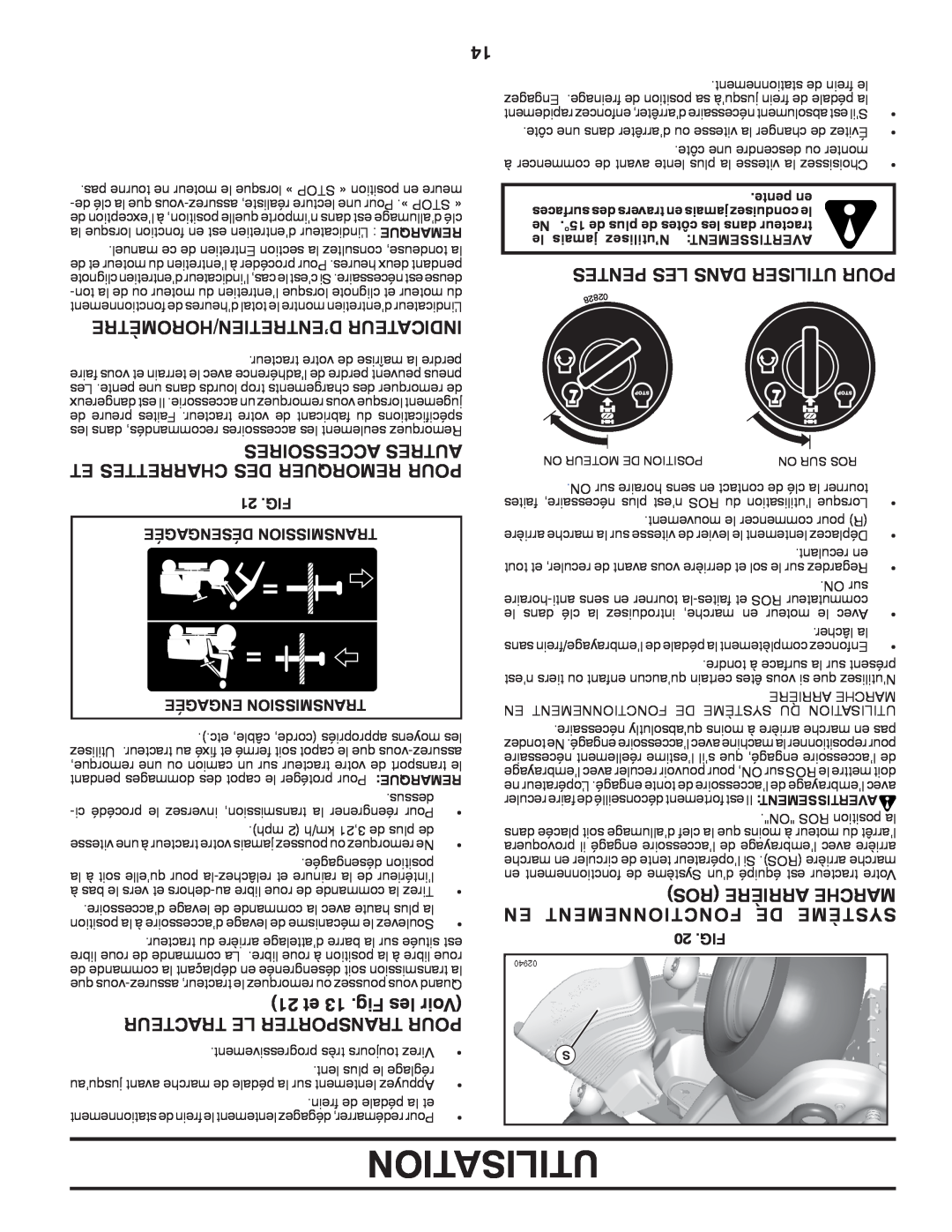 Poulan PBGT26H54 manual D’Entretien/Horomètre Indicateur, Accessoires Autres Et Charrettes Des Remorquer Pour, Utilisation 