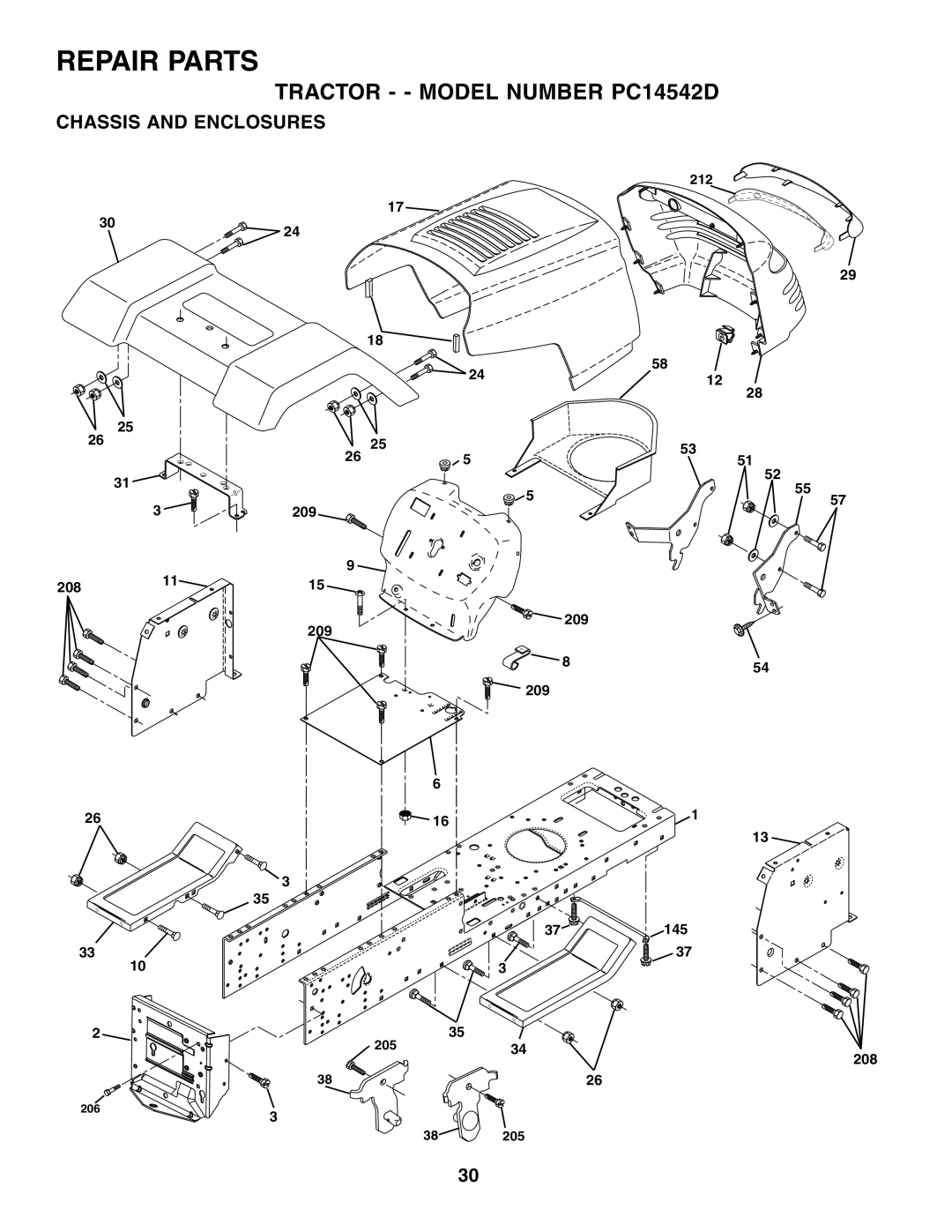 Poulan PC14542D owner manual Chassis and Enclosures 