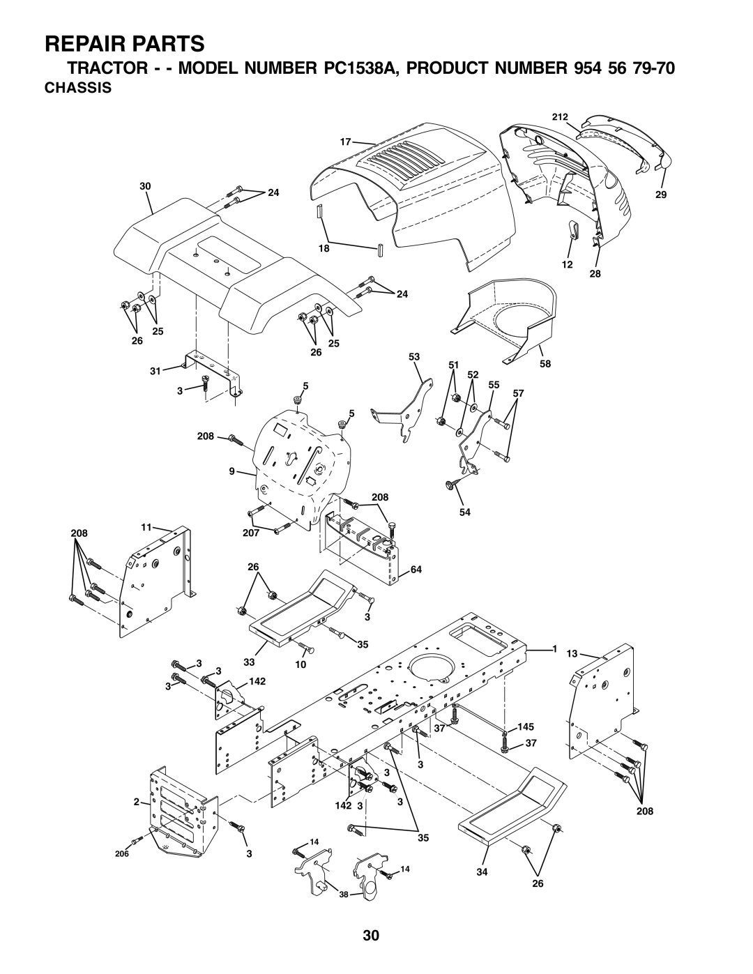 Poulan PC1538A manual Chassis 