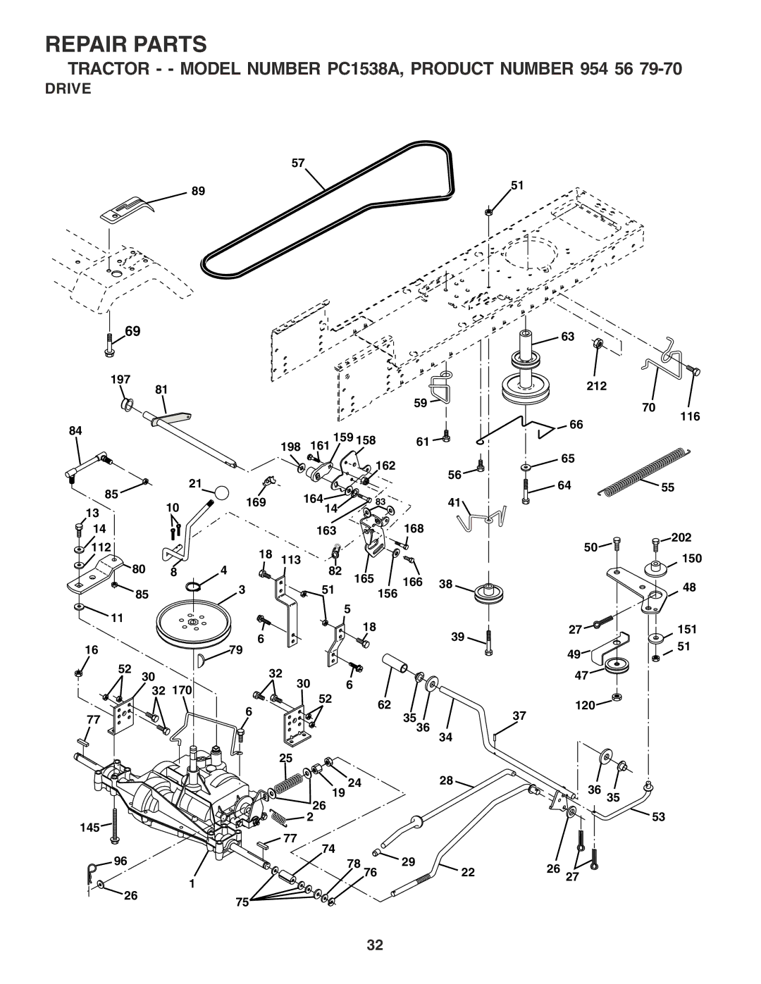 Poulan PC1538A manual Drive 