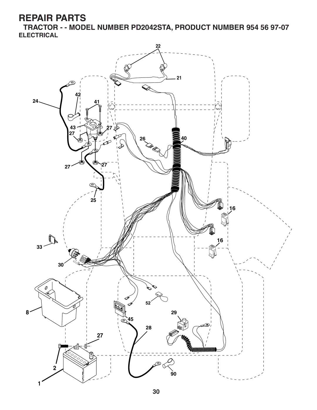 Poulan PD2042STA owner manual Electrical 