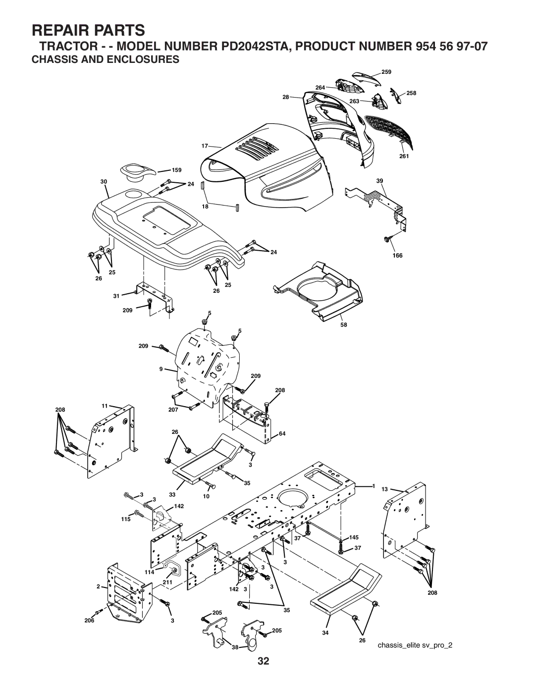 Poulan PD2042STA owner manual Chassis and Enclosures 