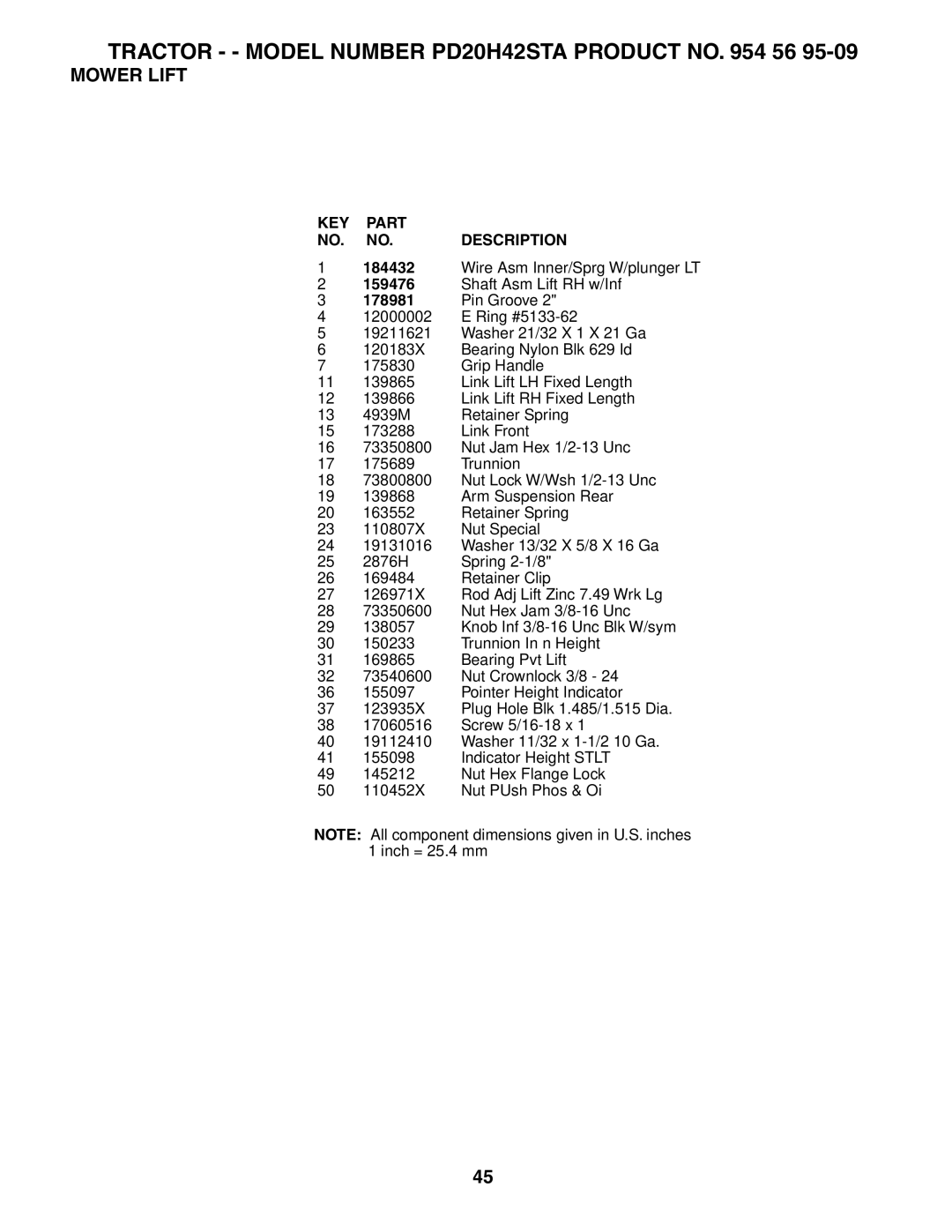 Poulan PD20H42STA owner manual 178981 