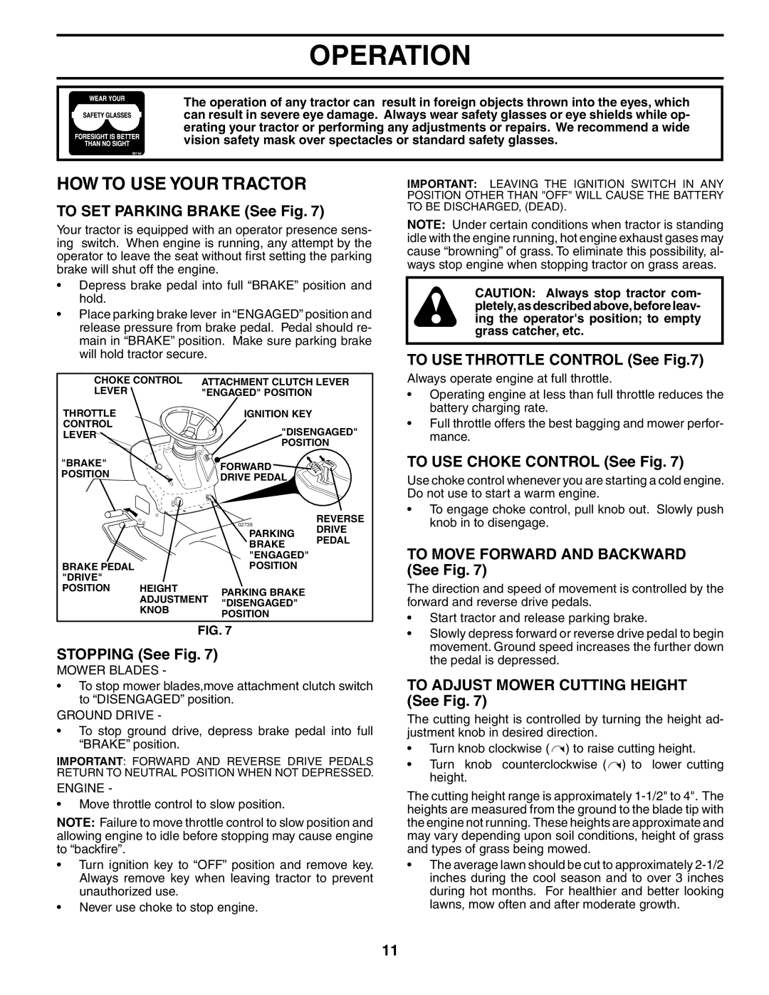 Poulan PD20PH42STA owner manual HOW to USE Your Tractor 