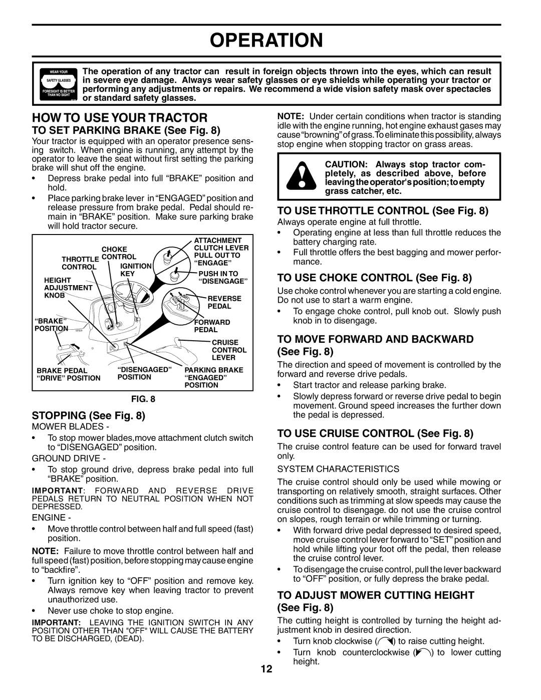 Poulan PD20PH48STA owner manual HOW to USE Your Tractor 