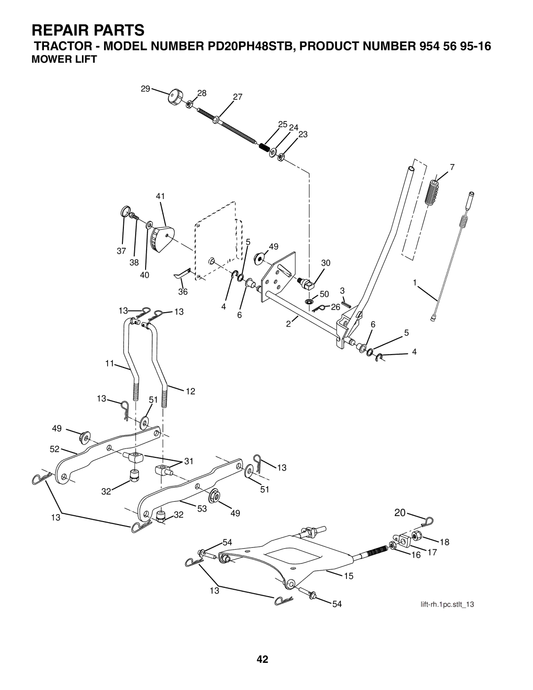 Poulan PD20PH48STB owner manual Mower Lift 