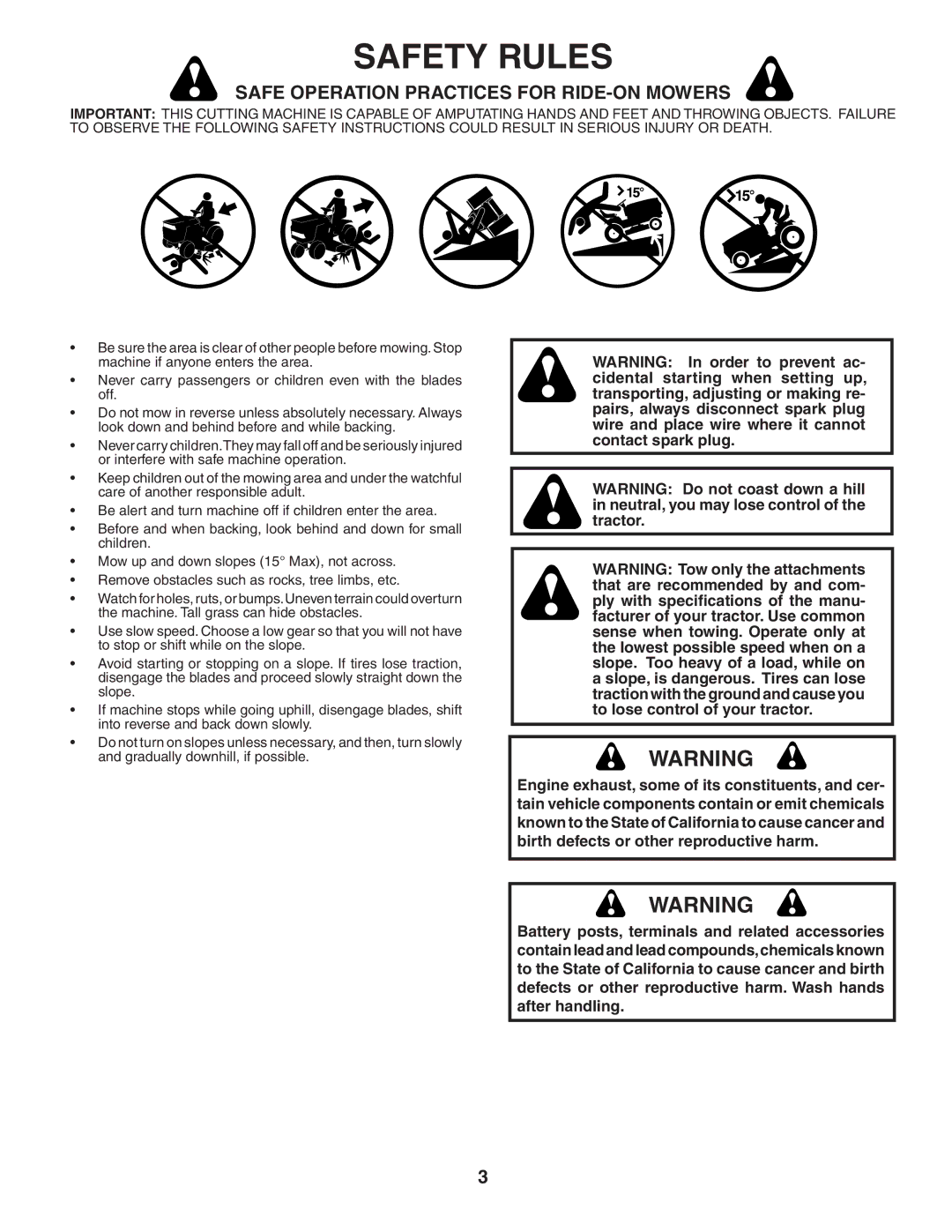 Poulan PD22H42STA owner manual Safety Rules 