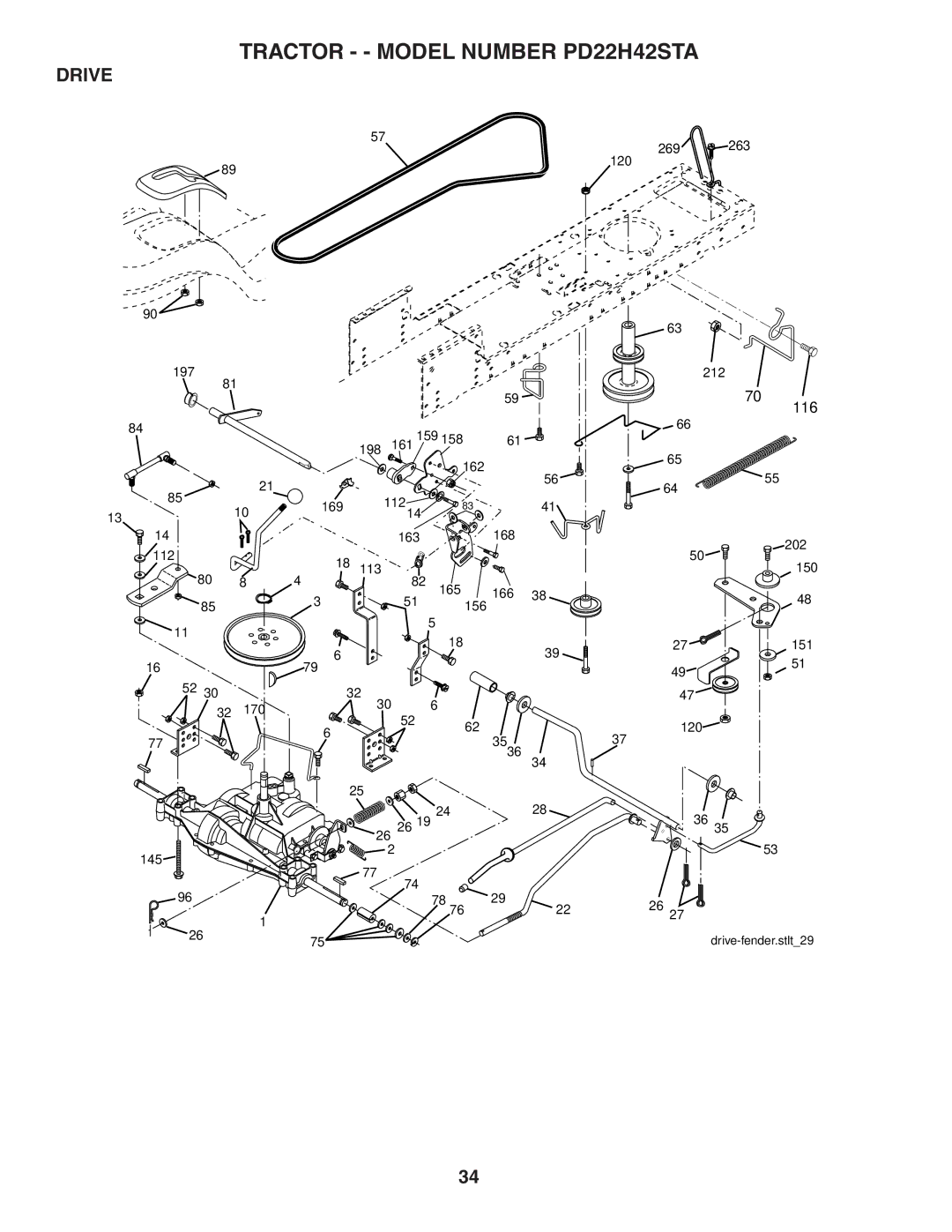 Poulan PD22H42STA owner manual Drive, 116 