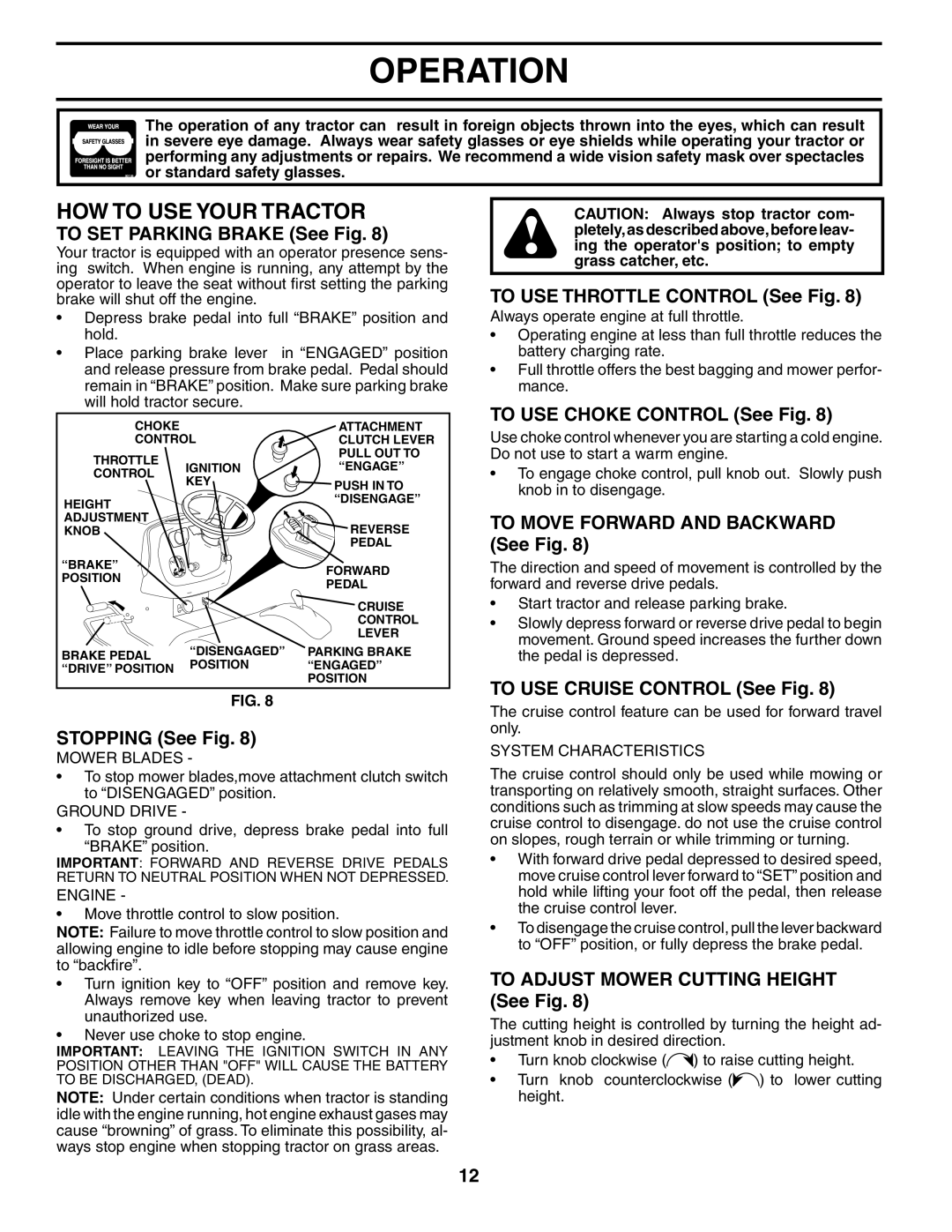 Poulan PD22PH48STB owner manual HOW to USE Your Tractor 