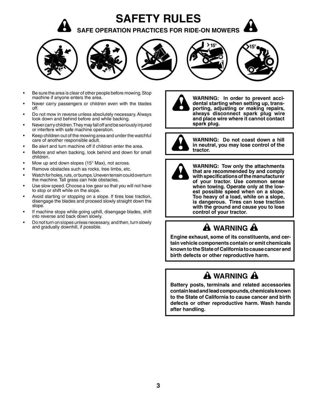 Poulan PD22PH48STB owner manual Safety Rules 