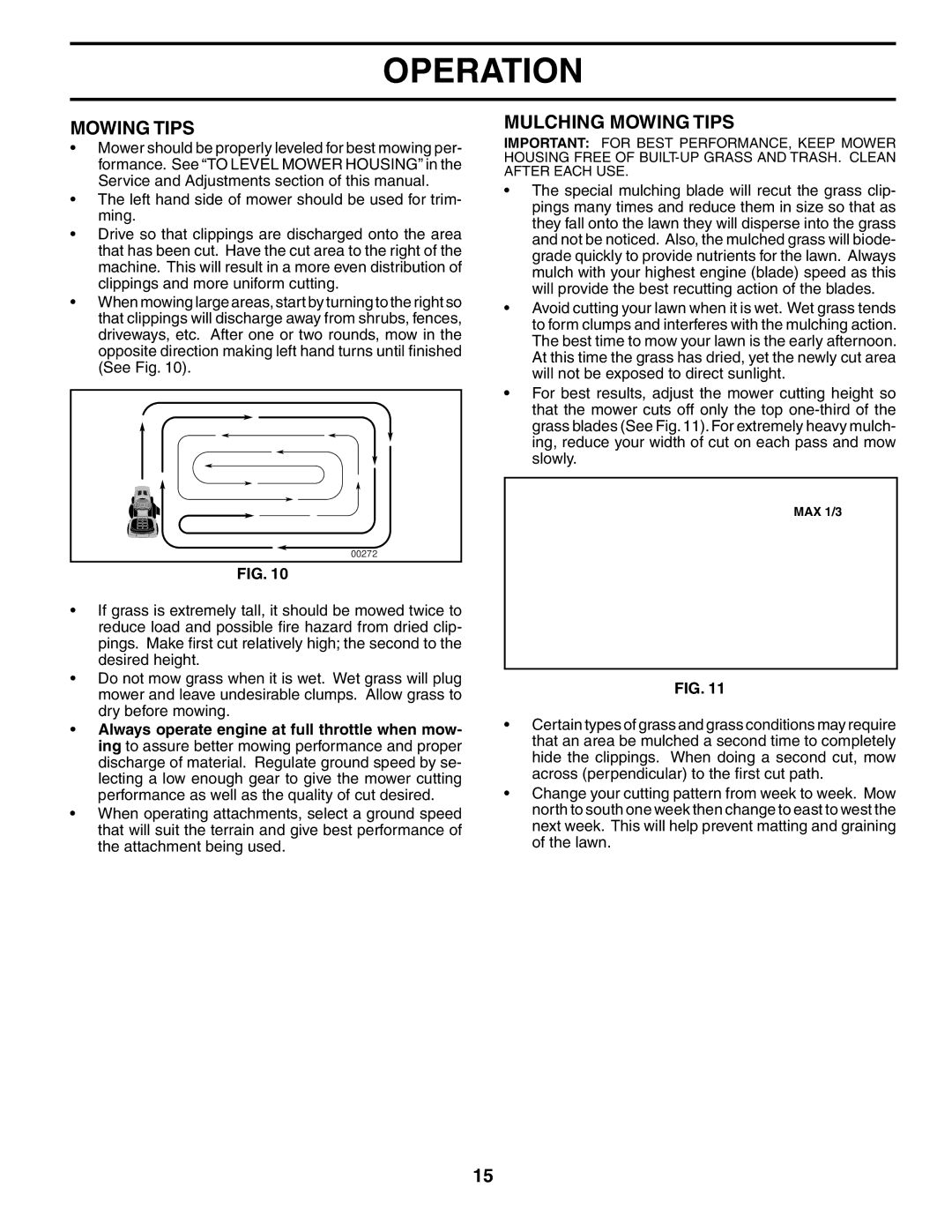 Poulan PD24PH42ST manual Mulching Mowing Tips 