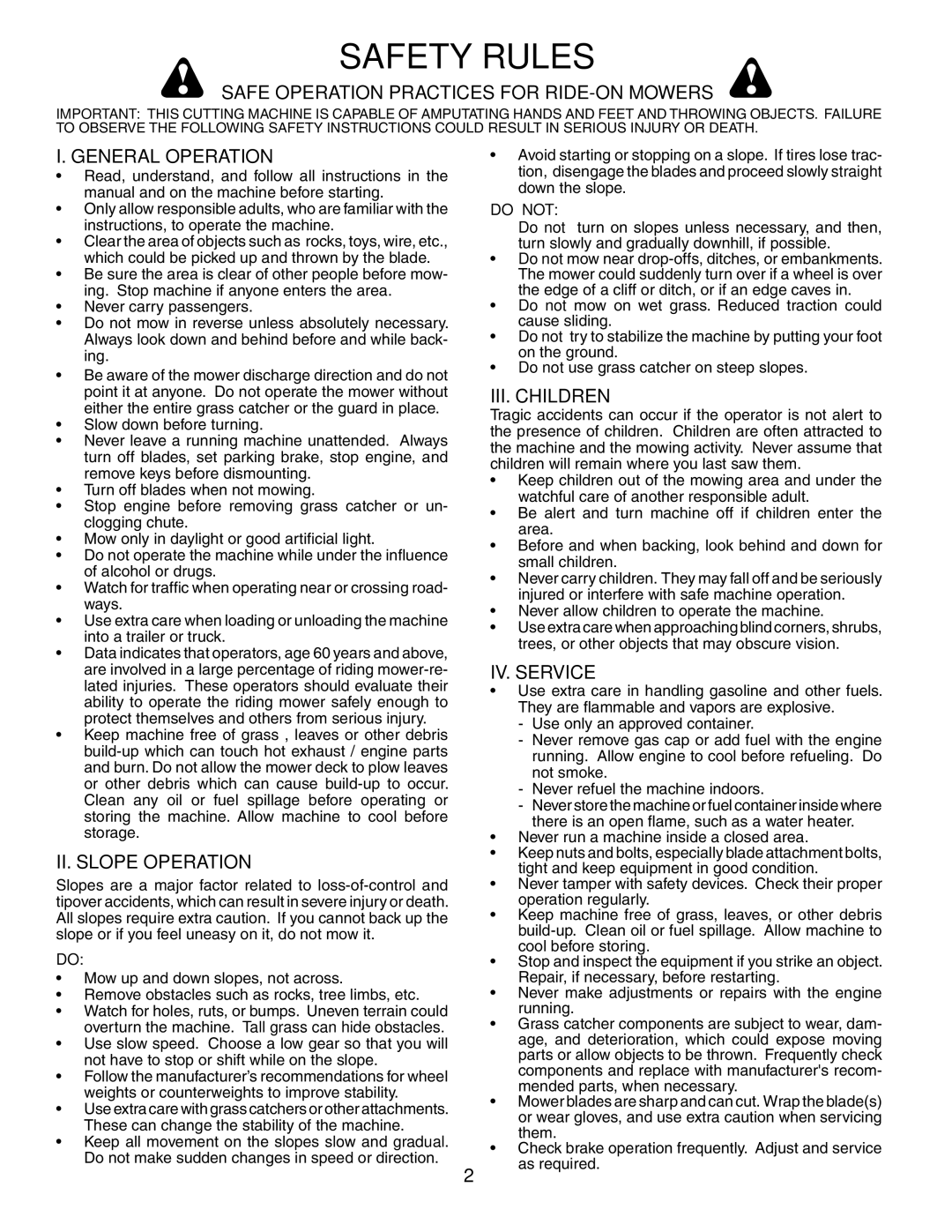 Poulan PD25PH48STA owner manual Safety Rules 