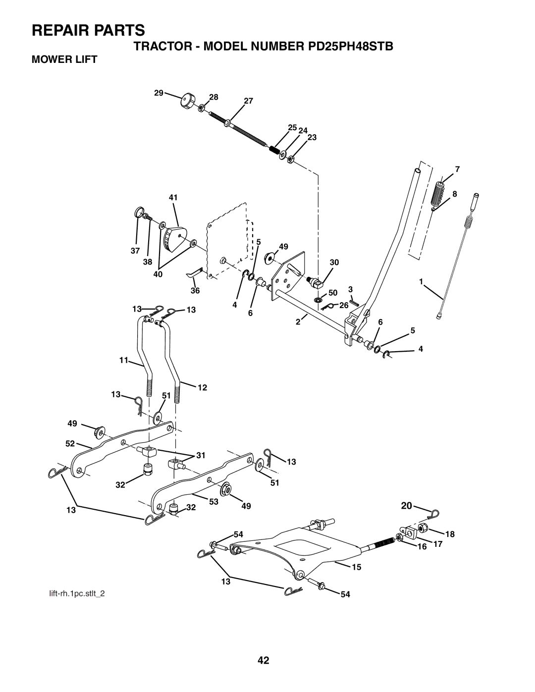 Poulan PD25PH48STB owner manual Mower Lift 