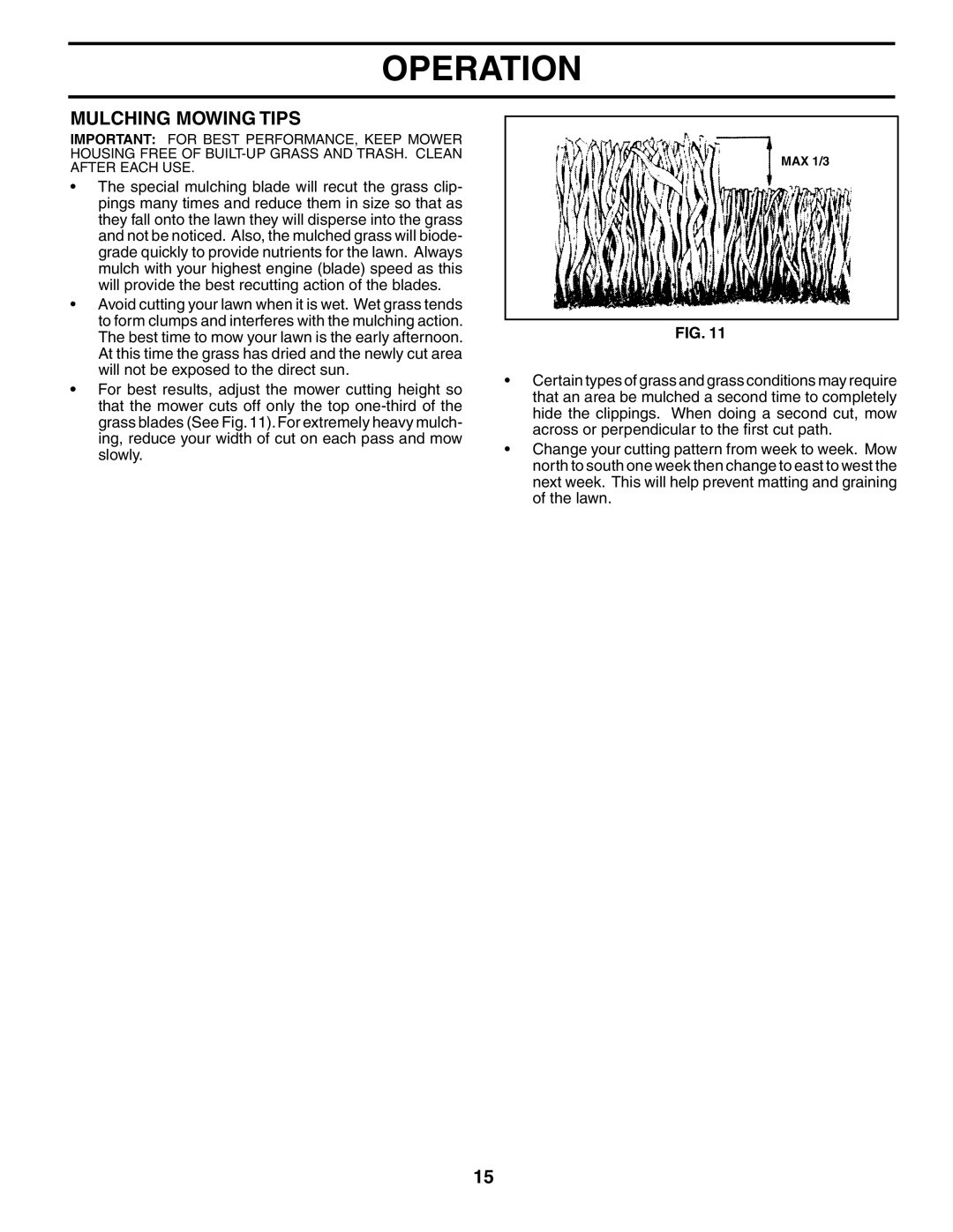 Poulan PDB18H42STA owner manual Mulching Mowing Tips 