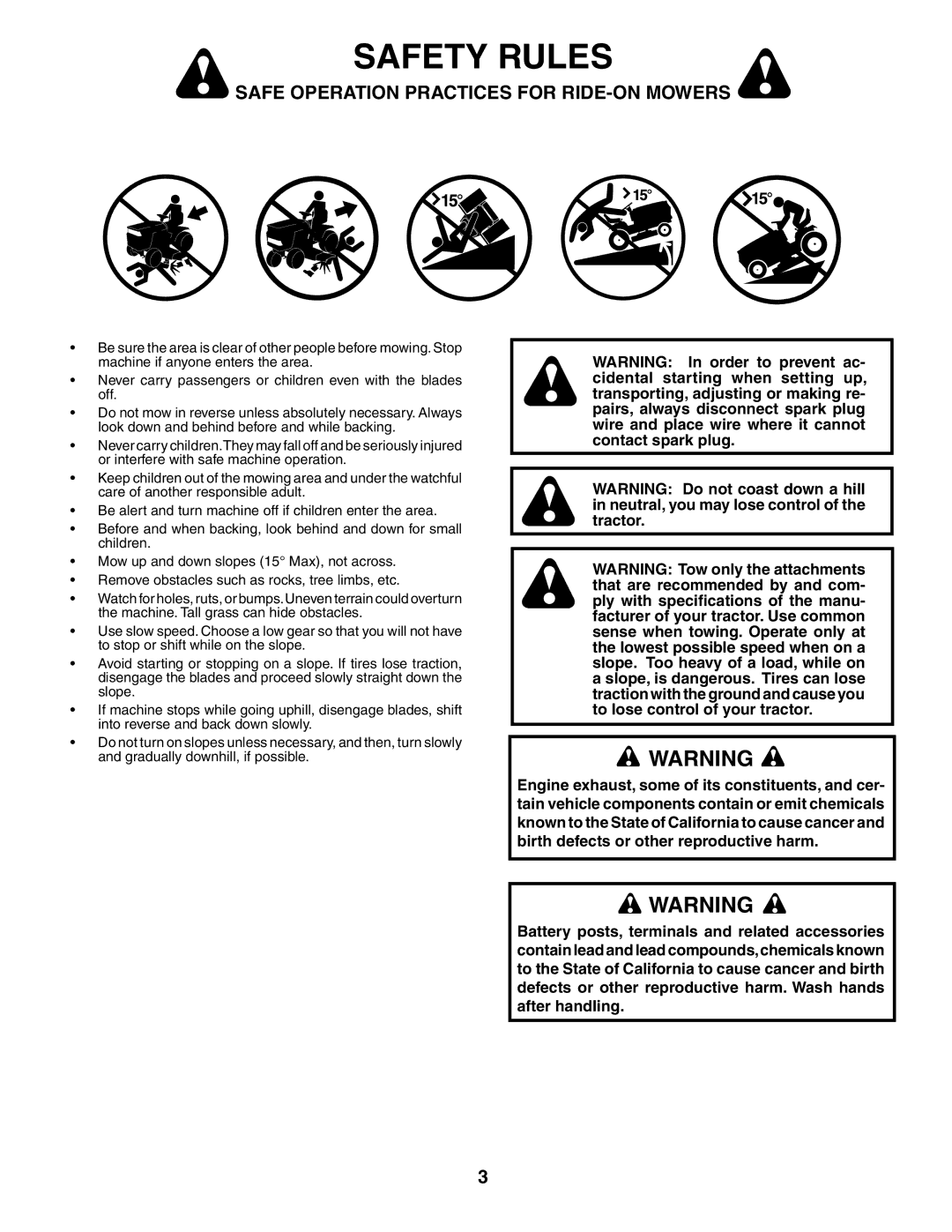 Poulan PDB18H42STA owner manual Safety Rules 