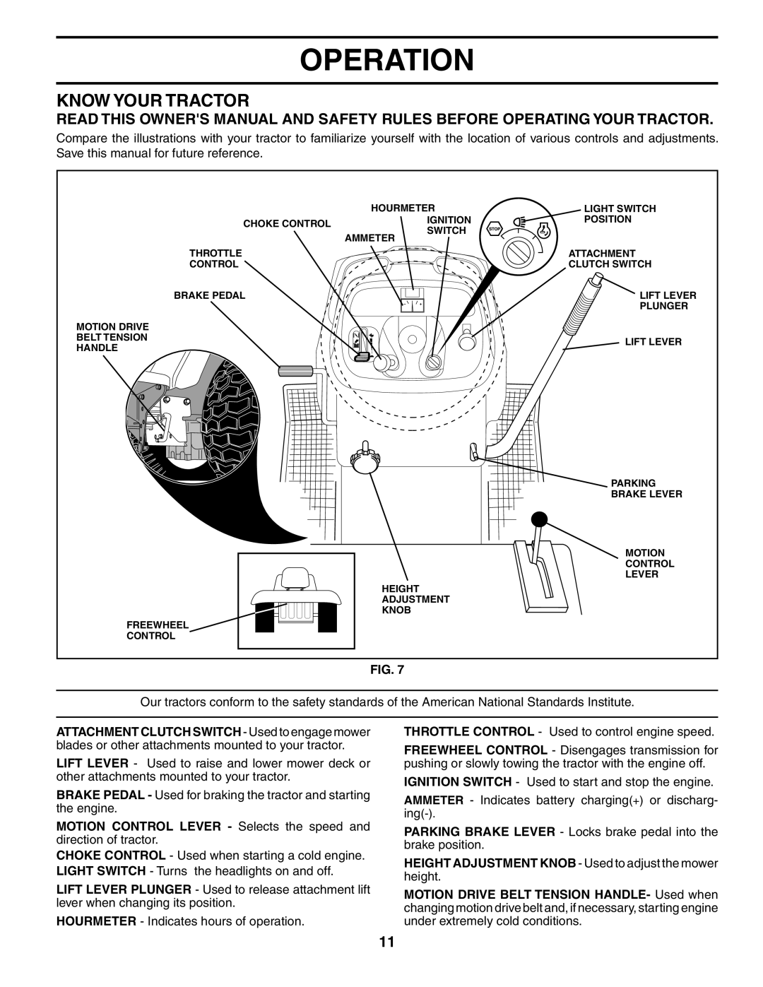 Poulan PDGT26H48B owner manual Know Your Tractor 