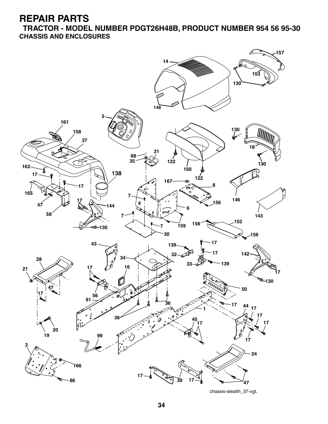 Poulan PDGT26H48B owner manual Chassis and Enclosures 